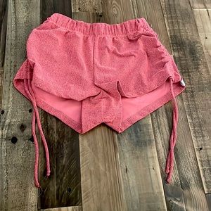 These are hot pink shorts from Five Dancwear. Size YXL.